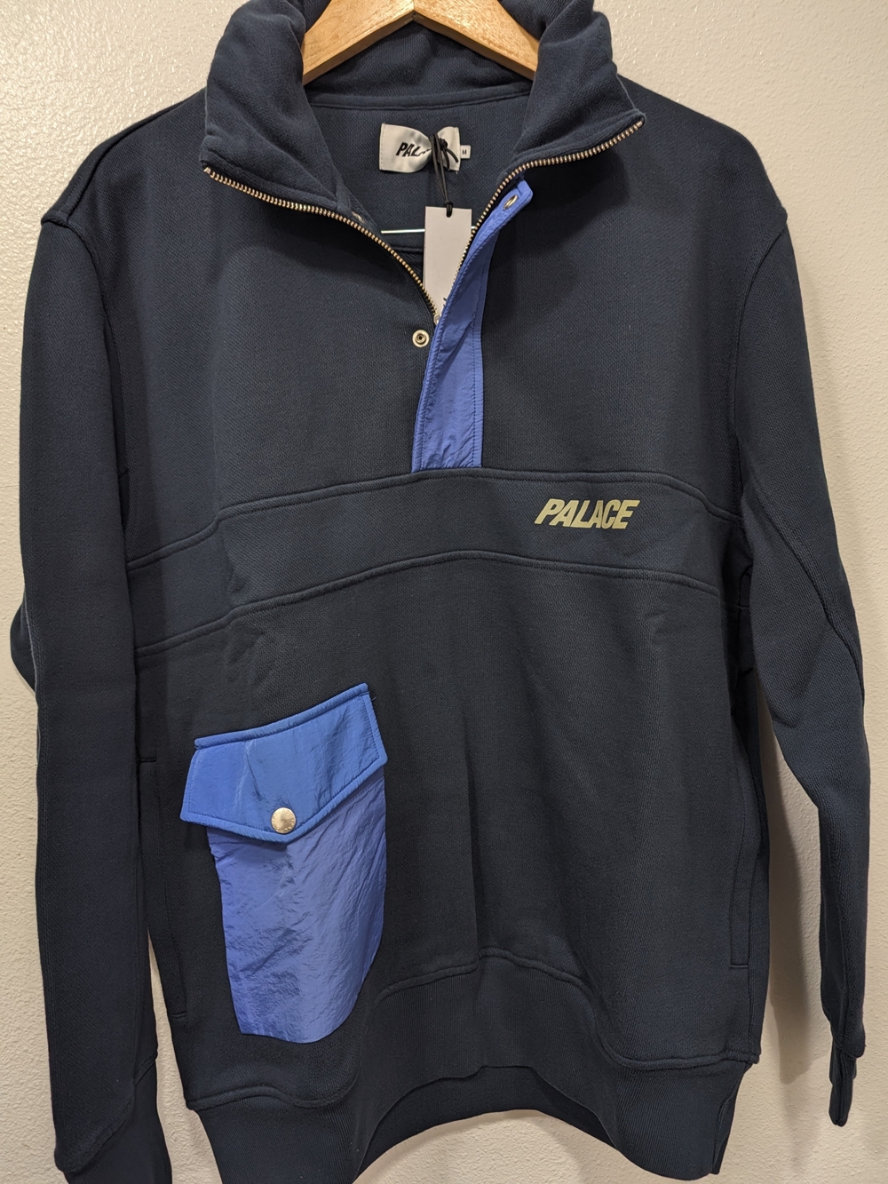 Palace Skateboards 3Ms Hood Navy / Blue Crewneck Pullover SS18 Size M